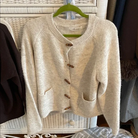 Cozy Beige Knit Cardigan with Wooden Toggles - Picture 4 of 5